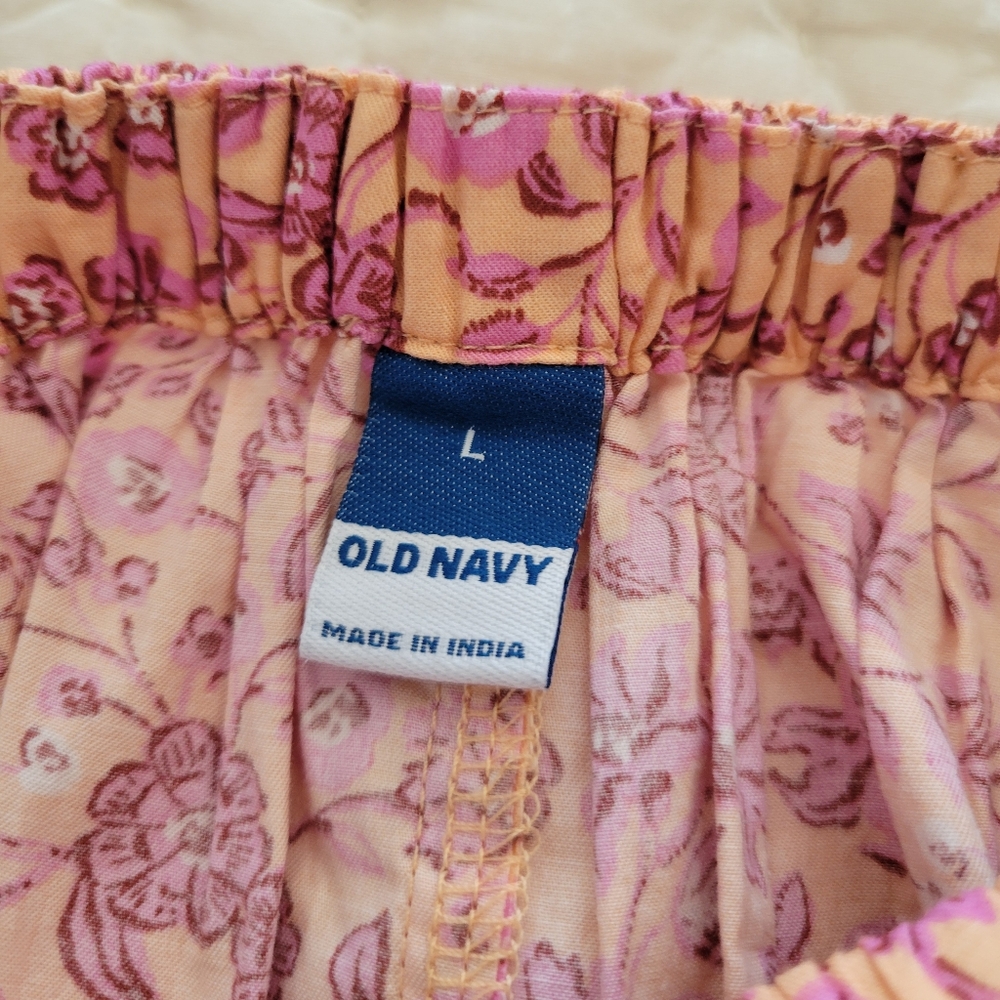 NWT Large Old Navy Pink/Orange Floral Dress - Picture 3 of 6